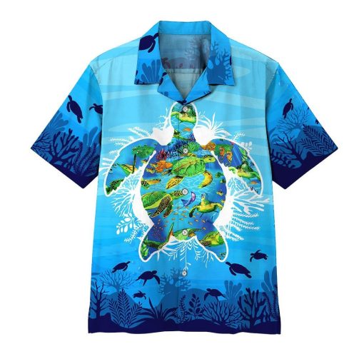 Gearhumans 3D Sea Turtle Hawaii Shirt ZZ1905216 Hawai Shirt Short Sleeve Shirt S