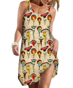 Gearhumans 3D Sexy Mushroom World Custom Sleeveless Beach Dress GO14062117 Beach Dress Beach Dress S 