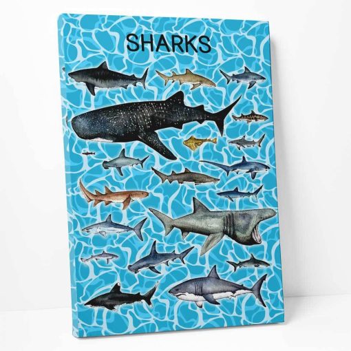 Gearhumans 3D Sharks Canvas ZK18052110 Canvas