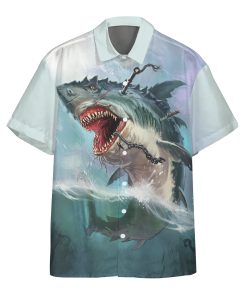 Gearhumans 3D Sharks Fury Custom Short Sleeve Shirt GS18062134 Hawai Shirt Hawai Shirt S 