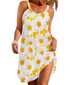 Gearhumans 3D She Smelled Of Sun and Daisies With A Hint Of River Water Custom Beach Dress G003062118 Beach Dress Beach Dress S 