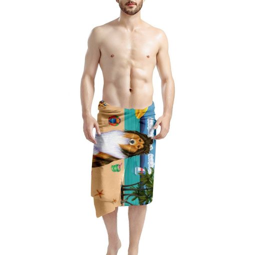 Gearhumans 3D Shetland Sheepdog Custom Beach Towel GW120521 Towel