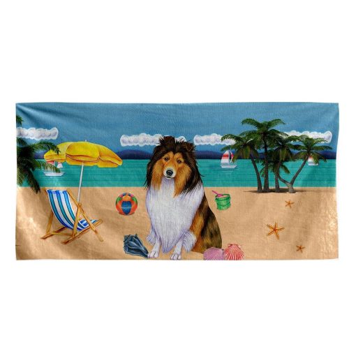 Gearhumans 3D Shetland Sheepdog Custom Beach Towel GW120521 Towel Towel 60''x30''