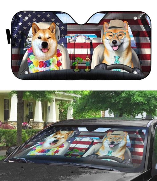 gearhumans 3D Shiba Cute Auto Sunshade GL26063 Auto Sunshade