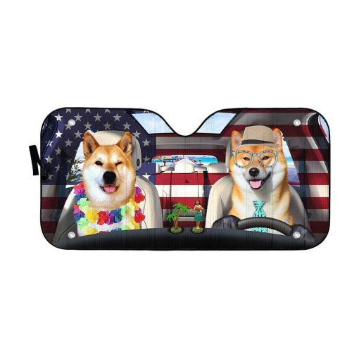 gearhumans 3D Shiba Cute Auto Sunshade GL26063 Auto Sunshade 57''x27.5''