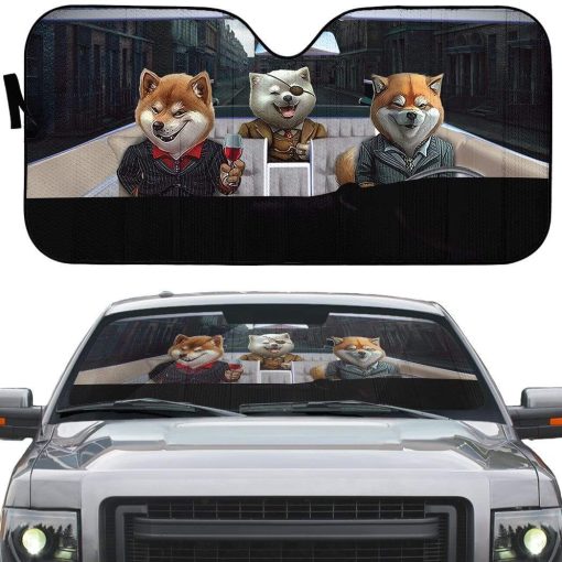 gearhumans 3D Shiba Cute Car Auto Sunshade GL26064 Auto Sunshade