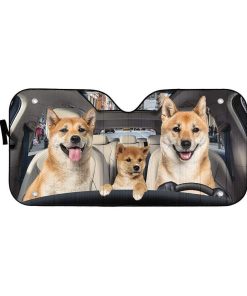 gearhumans 3D Shiba Inu Custom Car Auto Sunshade GL29072 Auto Sunshade 57''x27.5'' 