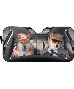 gearhumans 3D Shiba Inu Doge Custom Car Auto Sunshade GW13053 Auto Sunshade 57''x27.5'' 