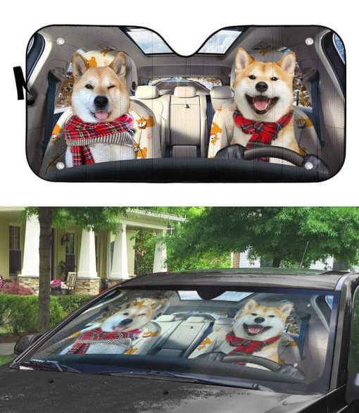 gearhumans 3D Shiba Pinic Time Auto Sunshade GL25066 Auto Sunshade