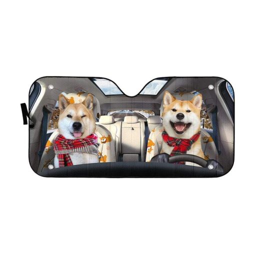 gearhumans 3D Shiba Pinic Time Auto Sunshade GL25066 Auto Sunshade 57''x27.5''