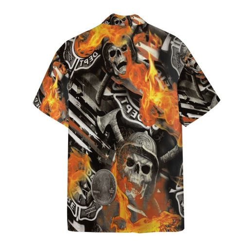 Gearhumans 3D Skull Firefighter Custom Hawaii Shirt GO10052129 Hawai Shirt