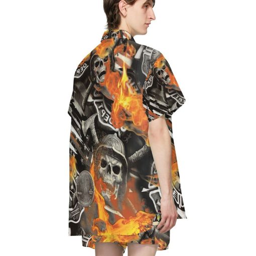 Gearhumans 3D Skull Firefighter Custom Hawaii Shirt GO10052129 Hawai Shirt