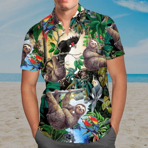 Gearhumans 3D Sloth Hawaii Shirt ZG-HW05082002 Short Sleeve Shirt