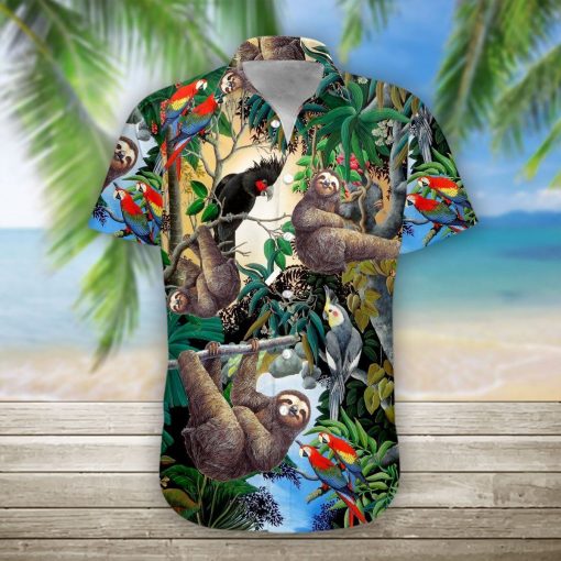 Gearhumans 3D Sloth Hawaii Shirt ZG-HW05082002 Short Sleeve Shirt