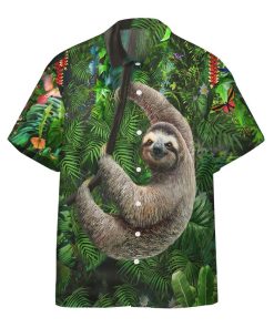 Gearhumans 3D Sloth In The Jungle Custom Hawaii Shirt GO05072117 Hawai Shirt Hawai Shirt S 