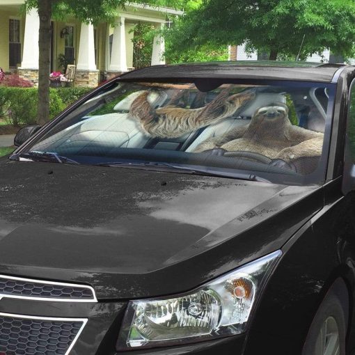 gearhumans 3D Sloths Custom Car Auto Sunshade GL07085 Auto Sunshade