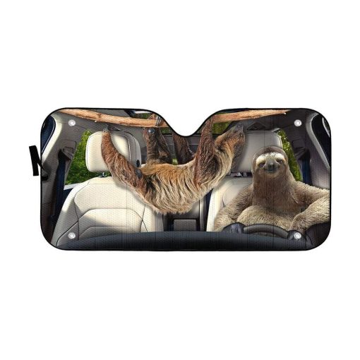 gearhumans 3D Sloths Custom Car Auto Sunshade GL07085 Auto Sunshade 57''x27.5''