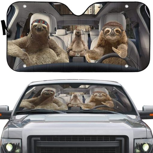 gearhumans 3D Sloths Custom Car Auto Sunshade GS23063 Auto Sunshade