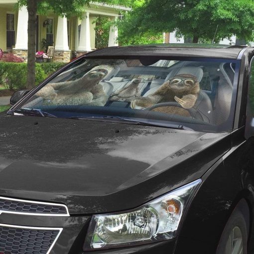 gearhumans 3D Sloths Custom Car Auto Sunshade GS23063 Auto Sunshade