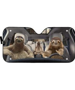 gearhumans 3D Sloths Custom Car Auto Sunshade GS23063 Auto Sunshade 57''x27.5'' 