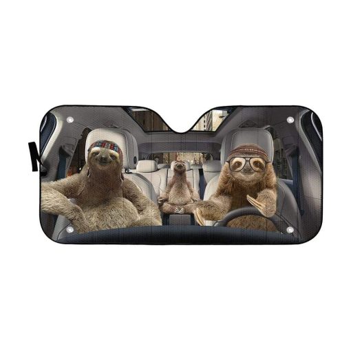 gearhumans 3D Sloths Custom Car Auto Sunshade GS23063 Auto Sunshade 57''x27.5''