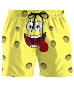 Gearhumans 3D Smiling SpongeBob SquarePants Custom Summer Beach Shorts Swim Trunks GV19061 Men Shorts Men Shorts S 
