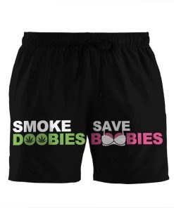 Gearhumans 3D Smoke Doobies Save Boobies Custom Beach Shorts Swim Trunks GL10072 Men Shorts Men Shorts S
