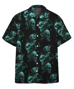 Gearhumans 3D Smoke Skull Custom Short Sleeve Shirt GO06052112 Hawai Shirt Short Sleeve Shirt S 