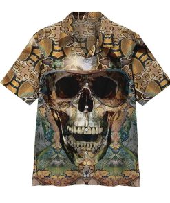 Gearhumans 3D Snake Skull Hawaii Shirt ZZ07043 Hawai Shirt Short Sleeve Shirt S