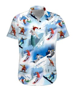 Gearhumans 3D Snowboarding Hawaii Shirt hawaii Short Sleeve Shirt S