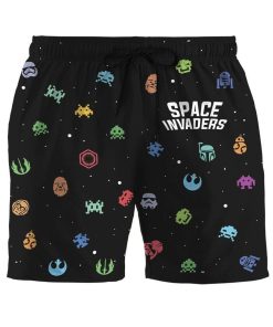 Gearhumans 3D Space Invaders Custom Beach Shorts Swim Trunks GL25061 Men Shorts Men Shorts S 