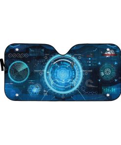 Gearhumans 3D Spacecraft Control Panel Dashboard Custom Car Auto Sunshade GW1106211 Auto Sunshade 57''x27.5'' 