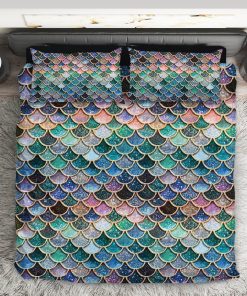 Gearhumans 3D Sparkling Mermaid Tail Custom Bedding Set GW2106213 Bedding Set Twin 3PCS 