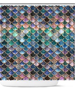 Gearhumans 3D Sparkling Mermaid Tail Custom Shower Curtain GW1606215 Shower Curtain Shower Curtain 35.43x70.87 