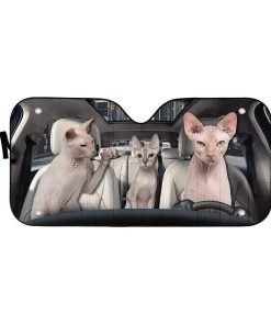 gearhumans 3D Sphynx Cat Custom Car Auto Sunshade GL06083 Auto Sunshade 57''x27.5'' 