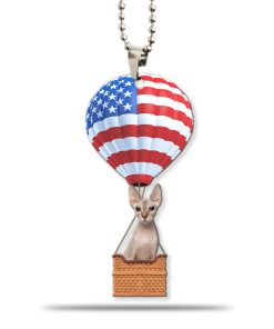 Gearhumans 3D Sphynx Cat In Hot Air Balloon Custom Car Hanging GW1006216 Car Hanging Car Hanging/1 Pack 