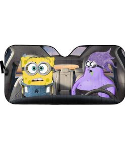 gearhumans 3D Spongebob Cosplay Minions Custom Car Auto Sunshade GL20052 Auto Sunshade 57''x27.5'' 