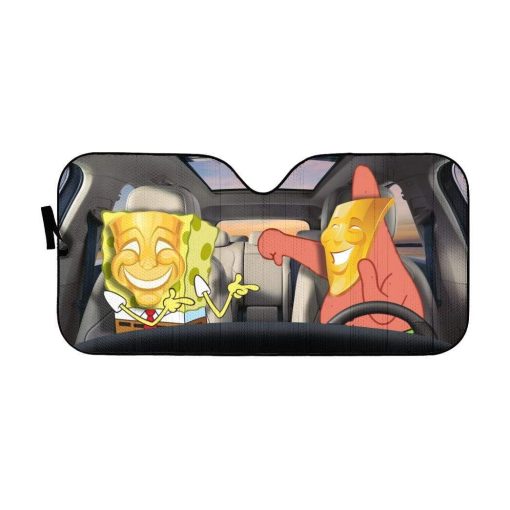 gearhumans 3D Spongebob Custom Car Auto Sunshade GL11056 Auto Sunshade 57''x27.5''