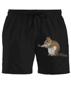 Gearhumans 3D Squirrel Custom Summer Beach Shorts Swim Trunks GV190615 Men Shorts Men Shorts Black S