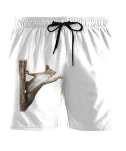 Gearhumans 3D Squirrel Reaching Custom Summer Beach Shorts Swim Trunks GV190616 Men Shorts Men Shorts White S