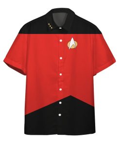 Gearhumans 3D Star Trek The Next Generation Red Uniform Custom Hawaii Shirt GO19052110 Hawai Shirt Short Sleeve Shirt S