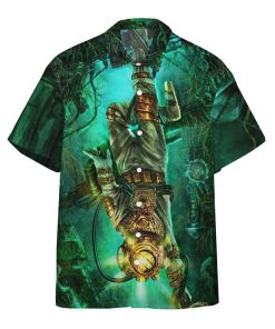 Gearhumans 3D Steampunk Diver Custom Short Sleeve Shirt GS1406212 Hawai Shirt Short Sleeve Shirt S