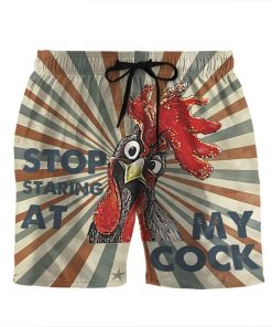 Gearhumans 3D Stop staring at my cock Custom Beach Shorts Swim Trunks GS03071 Men Shorts Men Shorts S