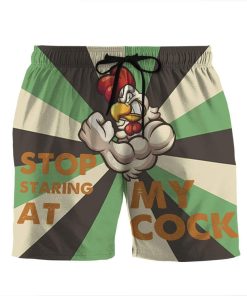 Gearhumans 3D Stop staring at my cock Custom Beach Shorts Swim Trunks GS03073 Men Shorts Men Shorts S