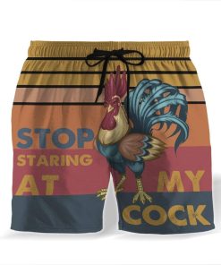 Gearhumans 3D stop staring at my cock Custom Summer Beach Shorts Swim Trunks GV03072 Men Shorts Men Shorts S