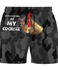 Gearhumans 3D Stop Staring At My Cocktail Custom Beach Shorts Swim Trunks GL30064 Men Shorts Men Shorts S 