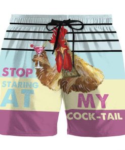 Gearhumans 3D Stop Staring At My Cocktail Custom Summer Beach Shorts Swim Trunks GV01079 Men Shorts Men Shorts S