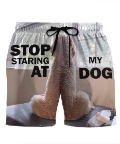 Gearhumans 3D Stop staring at my dog Custom Beach Shorts Swim Trunks GV30071 Men Shorts Men Shorts S