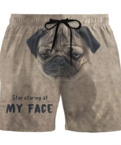 Gearhumans 3D Stop Staring At My Face Pugs Custom Summer Beach Shorts Swim Trunks GV16064 Men Shorts Men Shorts S