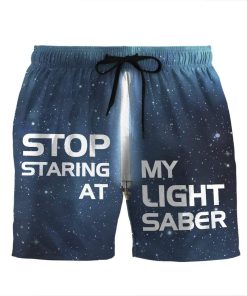Gearhumans 3D Stop staring at my light saber Custom Beach Shorts Swim Trunks GV30072 Men Shorts Men Shorts S